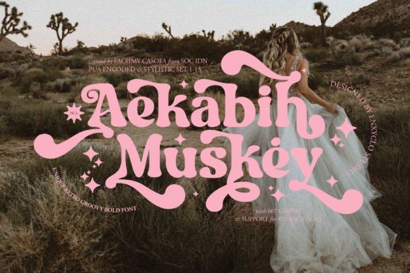 Crafting with Aekabih Muskey: A Bold Retro Font for Creators