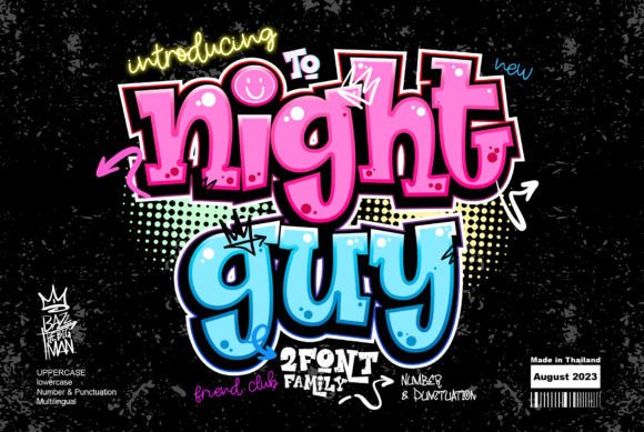 Night Guy: A Bold Font for Handmade Product Design